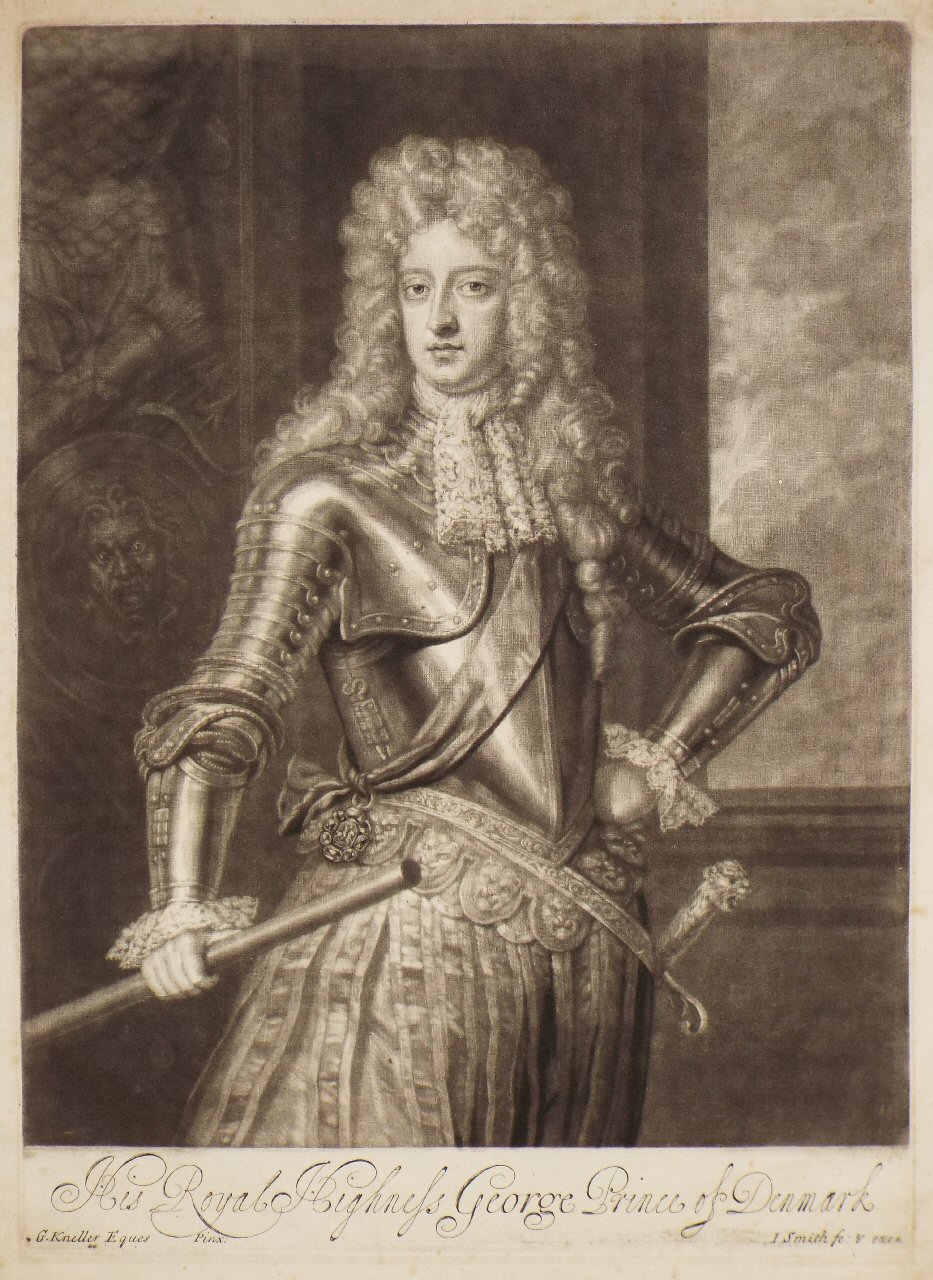 Mezzotint - His Royal Highness George, Prince of Denmark. - Smith